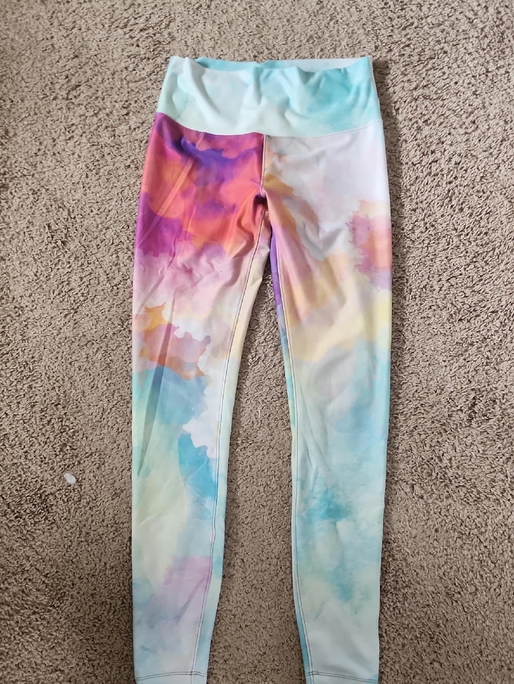 Women's Pastel Watercolor High-Waist Leggings